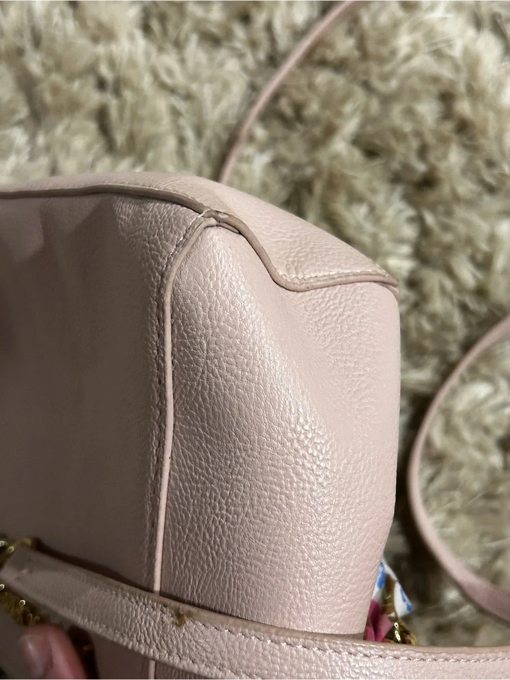 Betsey Johnson Blush Pink XO Anaya Crossbody Bag with Floral Scarf Accent